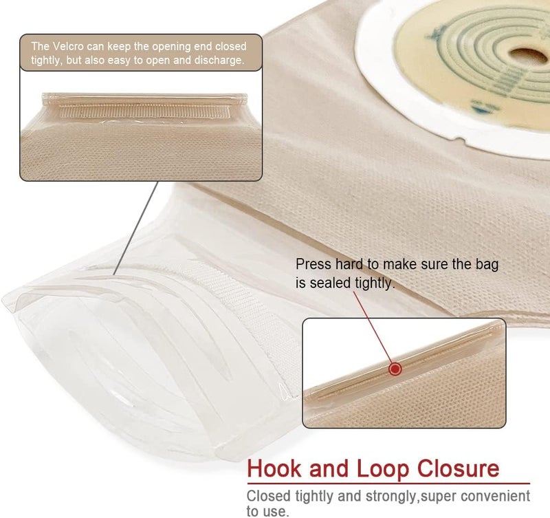 OUCHAN Carbou 20 PCS Colostomy Bags,Ostomy Supplies,One Piece Drainable Ostomy Pouch with Closure for Ileostomy Stoma Care, Cut-to-Fit - Image 5